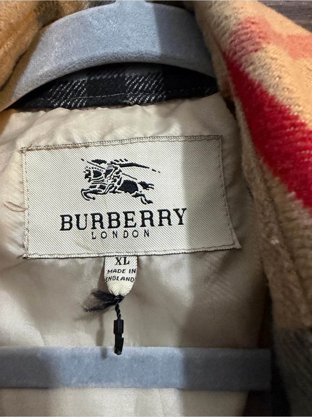 Burberry Tan Plaid Double-Breasted Trench Jacket - Picture 3 of 4
